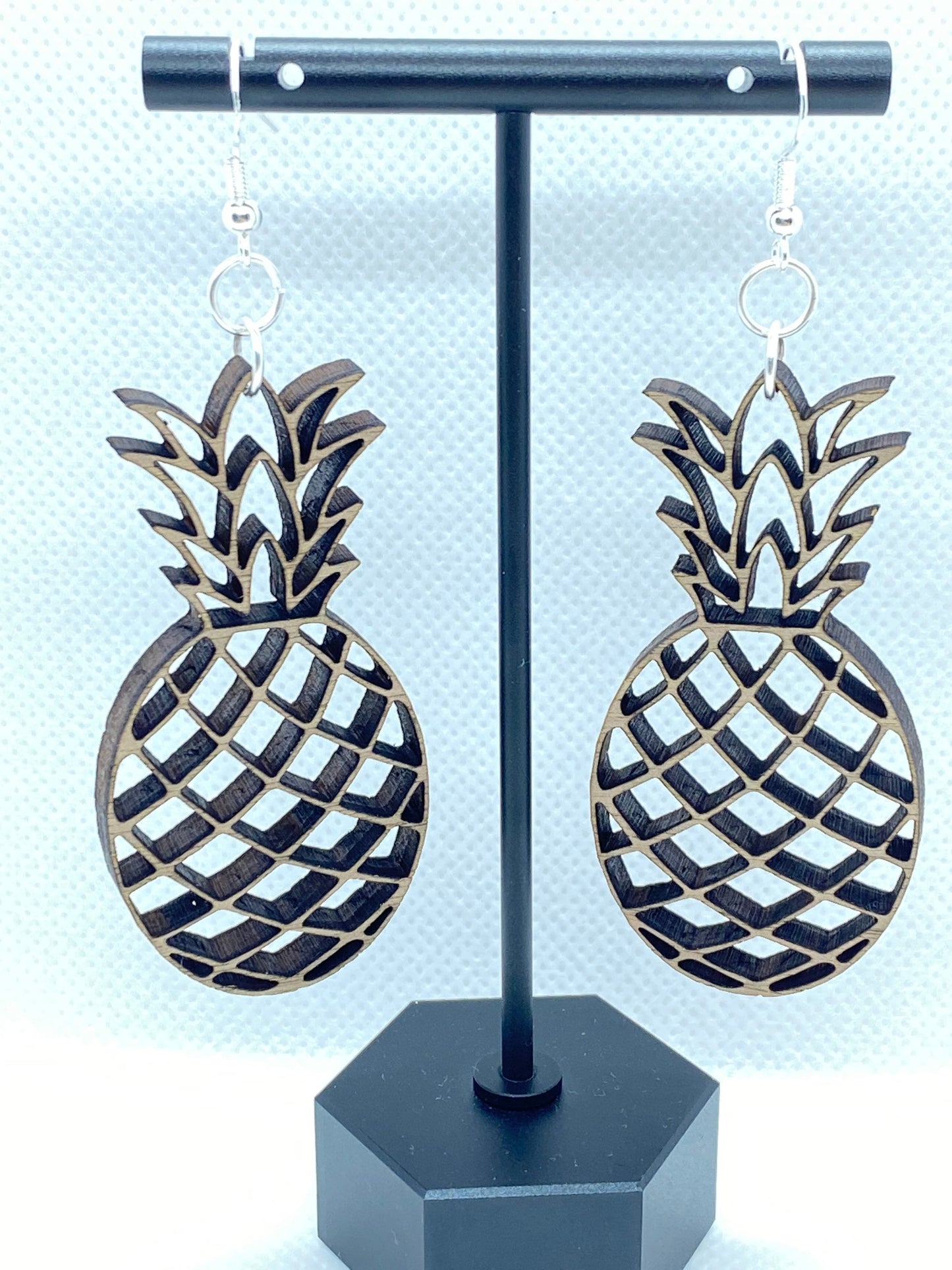 Wood Laser Cut Pineapple Earring set/island fresh fruit earrings/Glowforge
