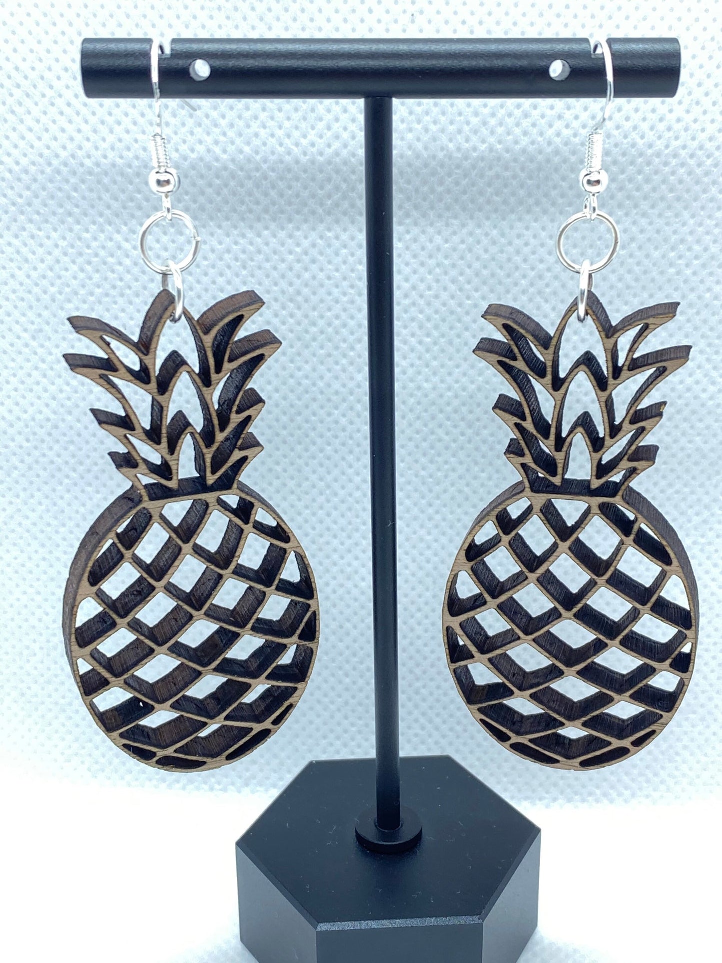 Wood Laser Cut Pineapple Earring set/island fresh fruit earrings/Glowforge