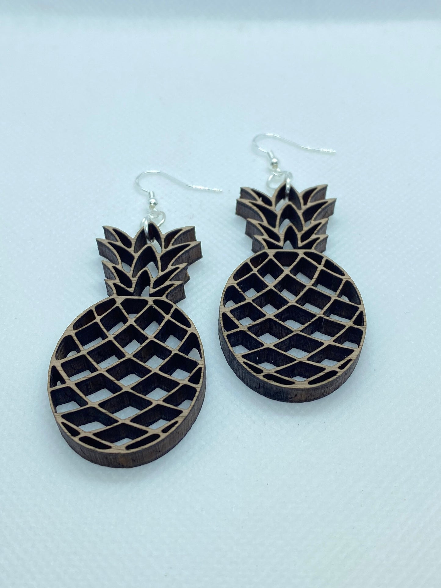 Wood Laser Cut Pineapple Earring set/island fresh fruit earrings/Glowforge
