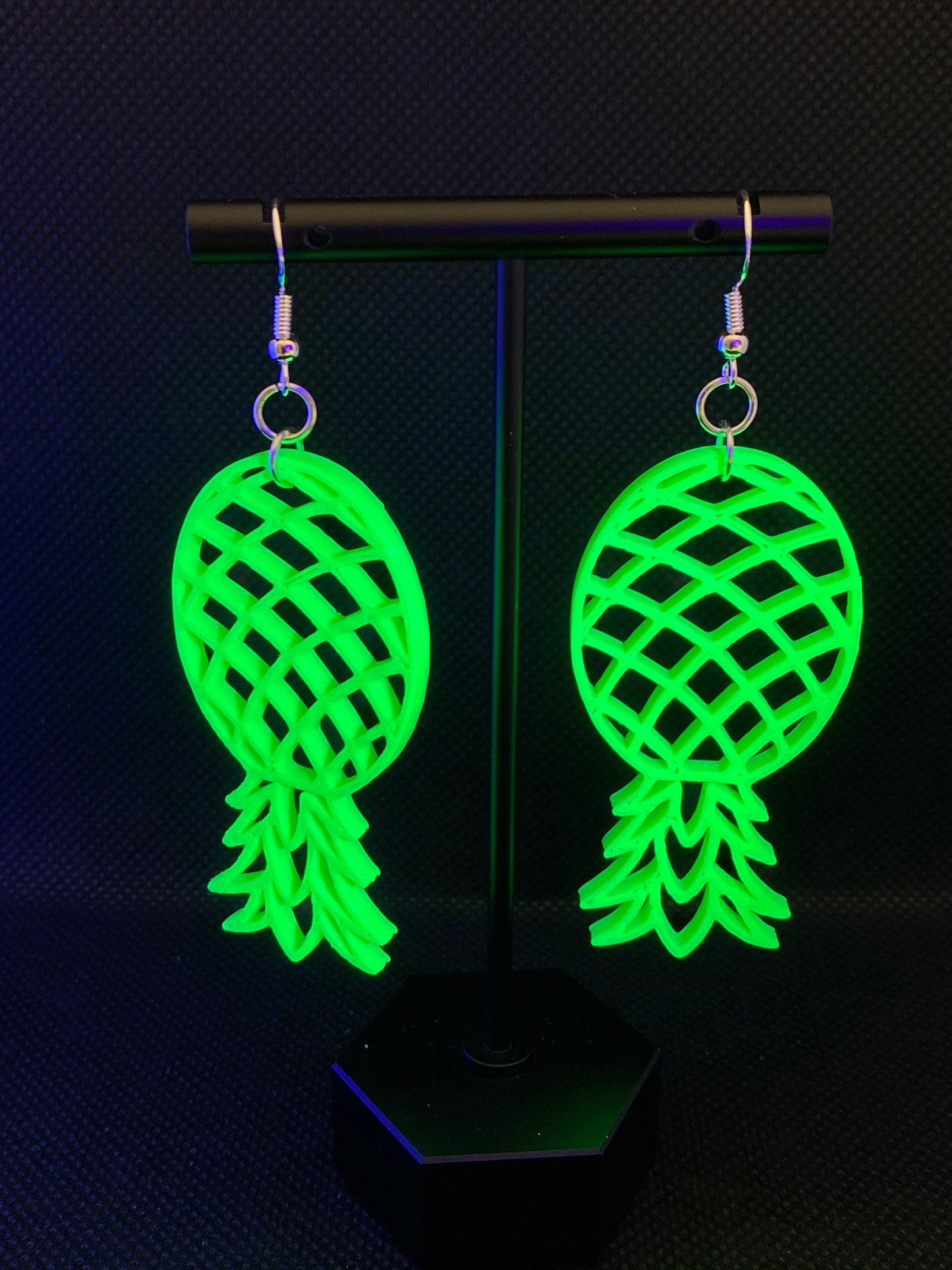 3D Printed Upside Down Pineapple Earring Set/Single and Dual color/Island Fresh Fruit Earrings/Glow In The Dark Available