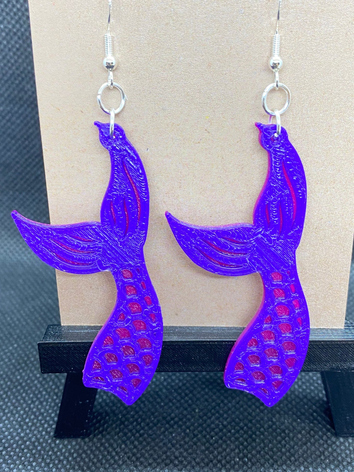 3D Printed Mermaid Tail Earrings/Custom Dual Tone Colors