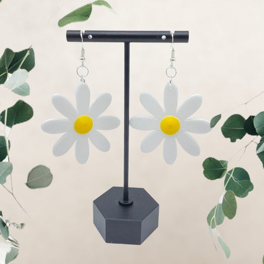 3D Printed Daisy Flower Earrings/Custom Dual Colors/Gift