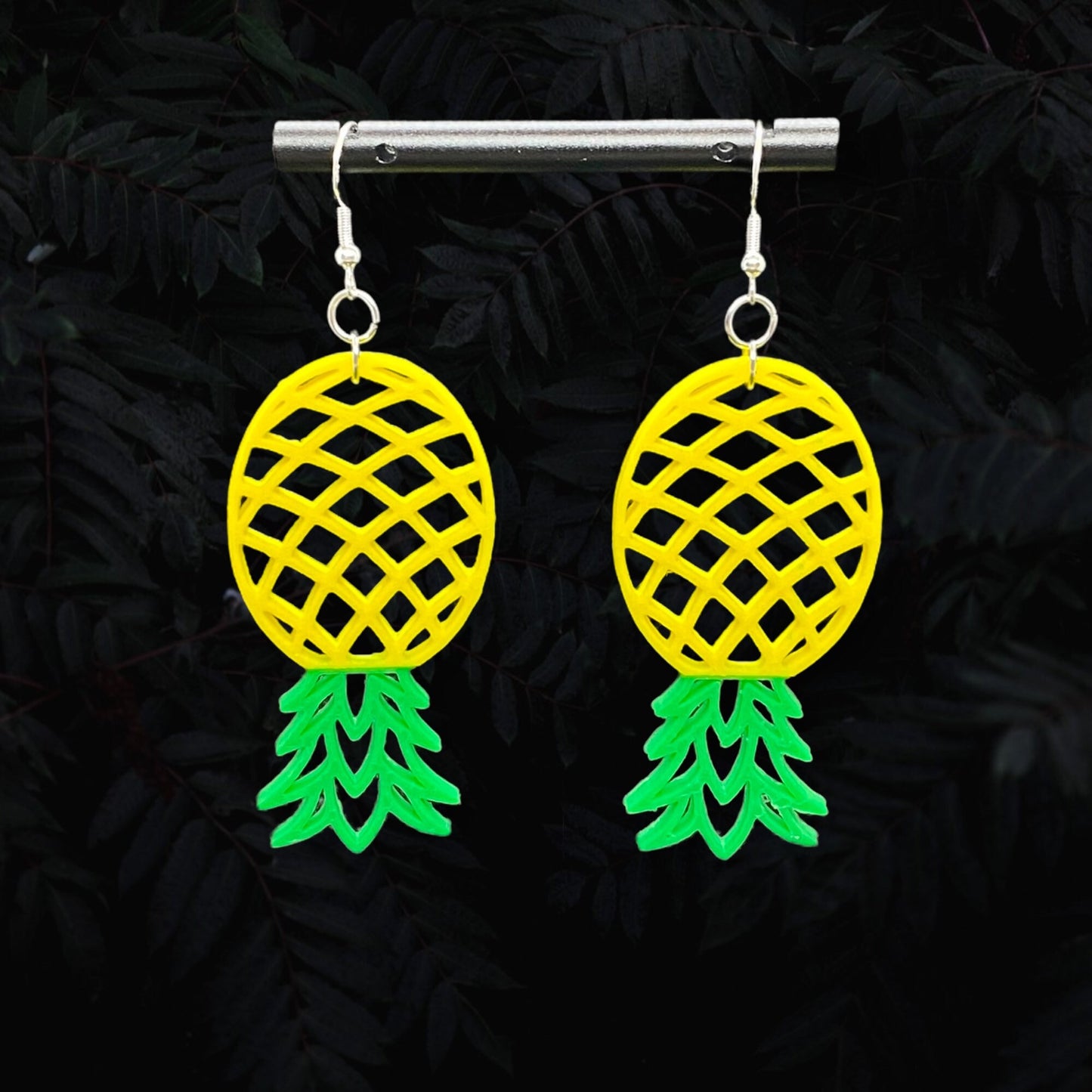 3D Printed Upside Down Pineapple Earring Set/Single and Dual color/Island Fresh Fruit Earrings/Glow In The Dark Available