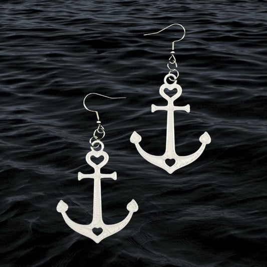 3D Printed Nautical Anchor Earrings/Many Colors/Sizes and Styles to Choose from