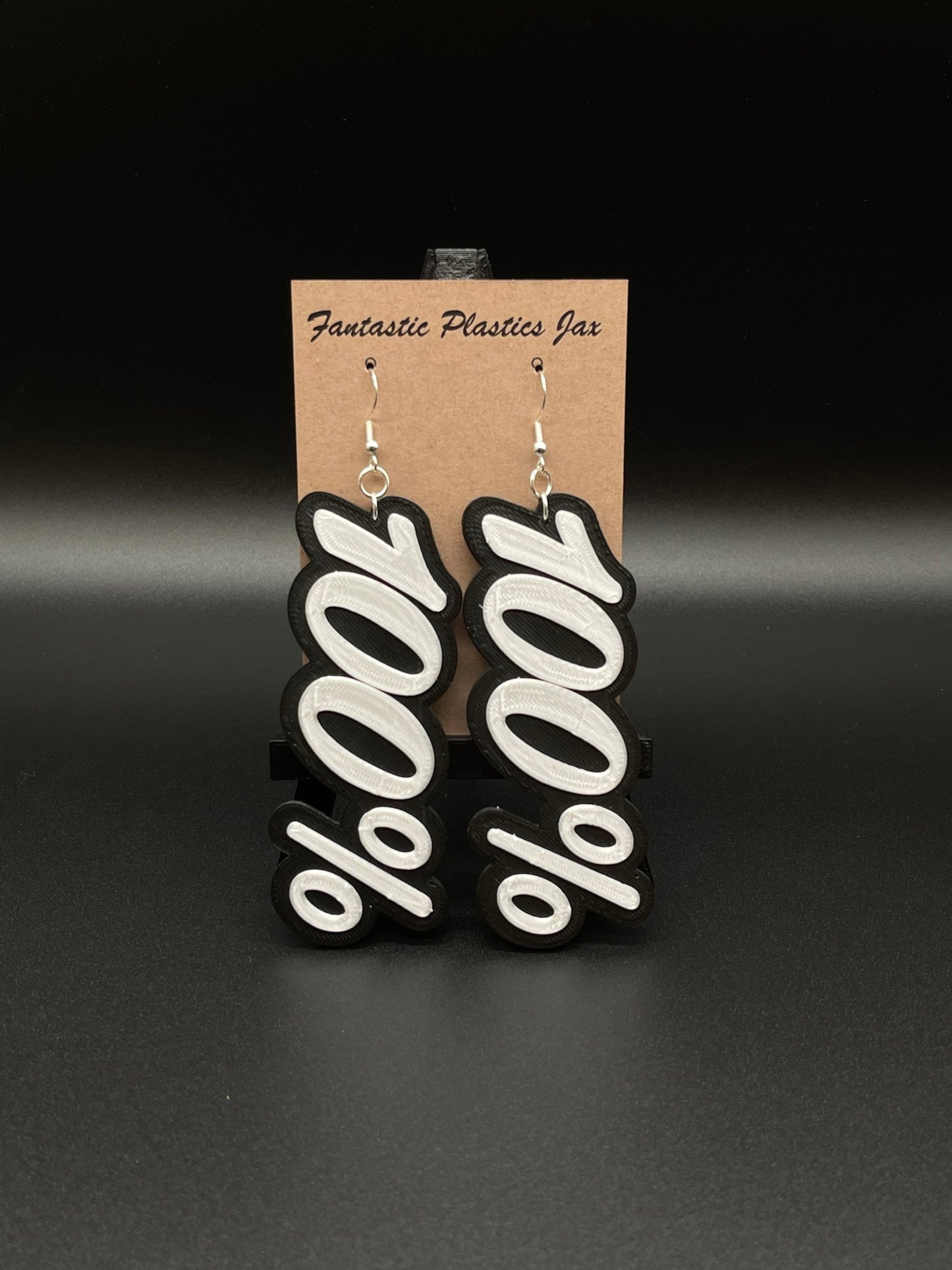 3D Printed 100 % Dual Color Earrings (100 Percent Teachers Grade)/100 Points/Custom Color Options/21+ Colors