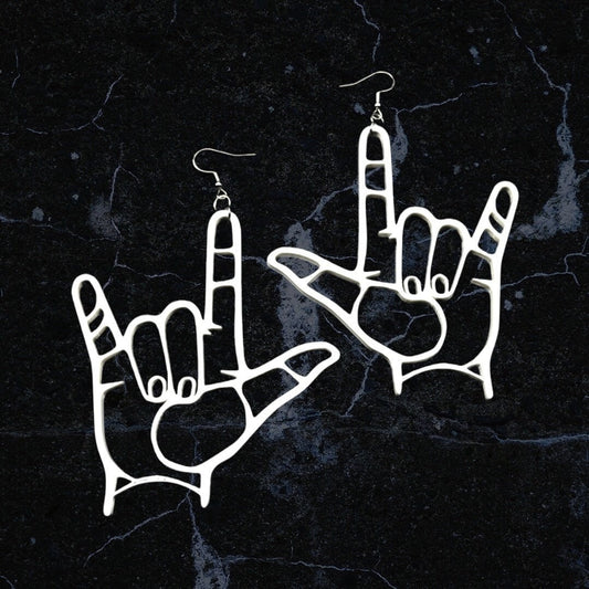 3D Printed I Love You ASL Earrings/(ILY American Sign Language)/Custom Color Options/21+ Colors