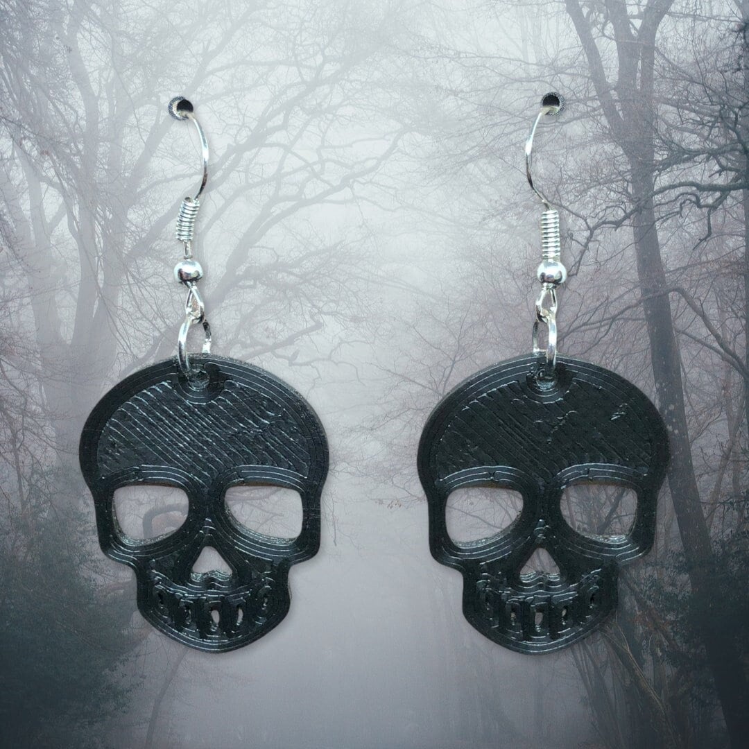3D Printed Skull Earrings for Halloween/Many Colors/Sizes and Styles to Choose from