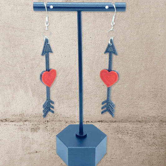 3D Printed Valentines Cupid’s Heart Earrings/Custom Color Orders/Multi Color/Great Valentine’s Day Gift