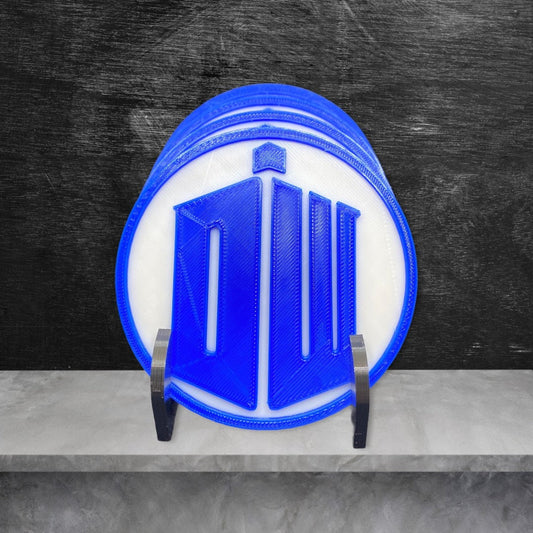 3D Printed Doctor Who Drink Coaster/Set of 4 with Free Holder/Custom Color Options