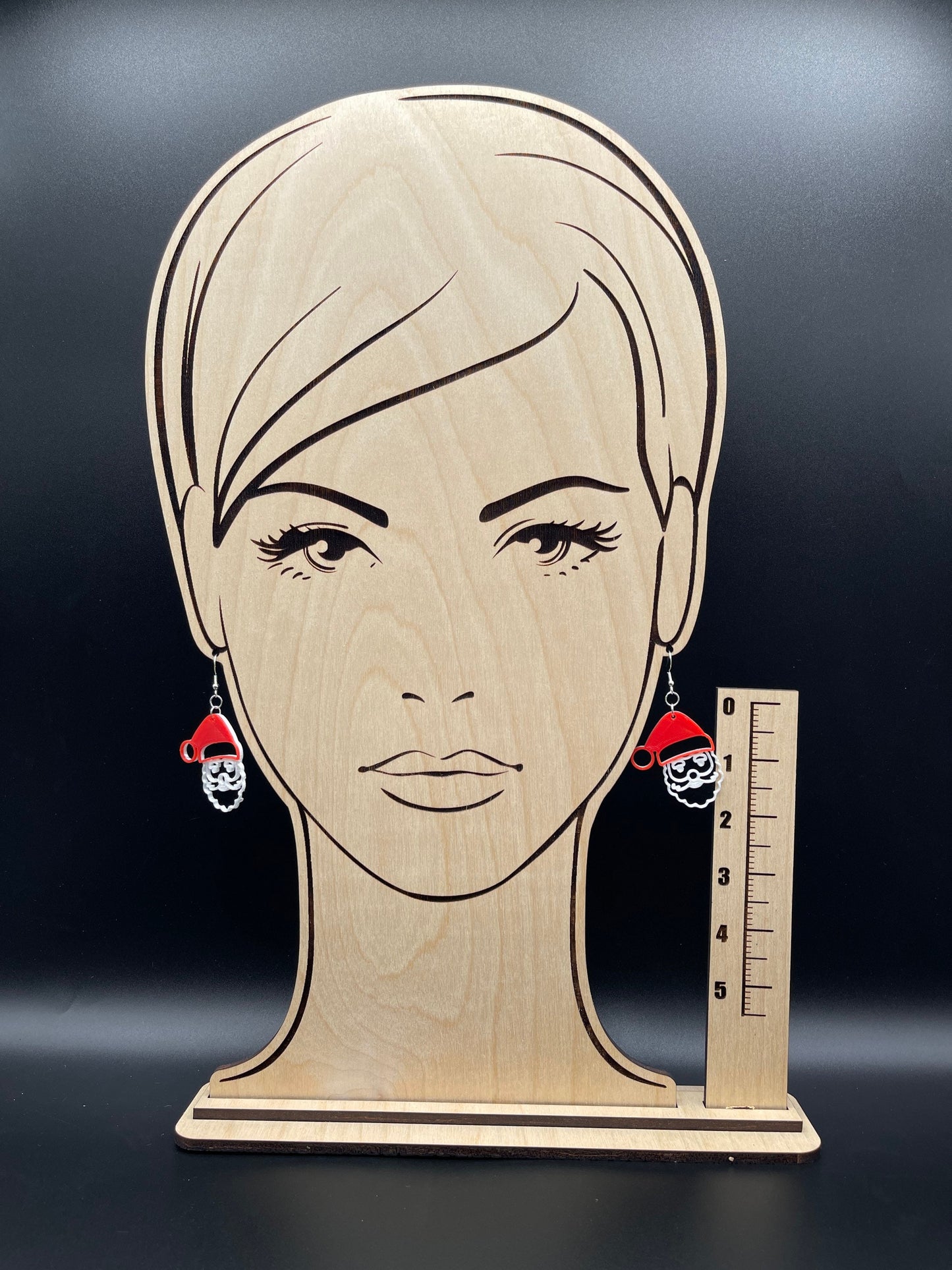 3D Printed Santa Claus Face Earrings/Custom Dual layer Colors/Christmas Earrings /Holiday Earrings
