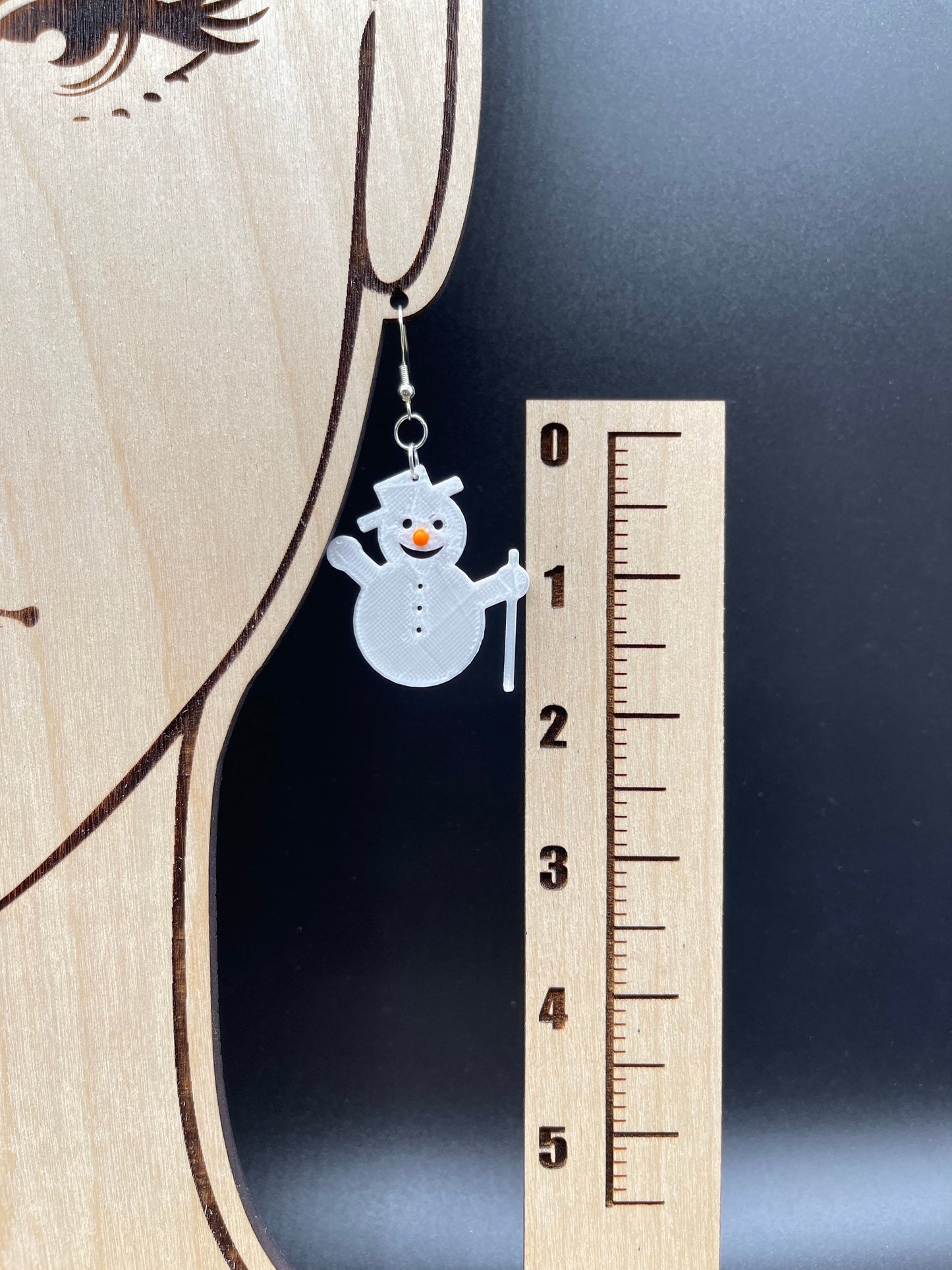 3D Printed Frosty The Snow Man Earrings/Custom Dual layer Colors/Christmas Earrings /Holiday Earrings