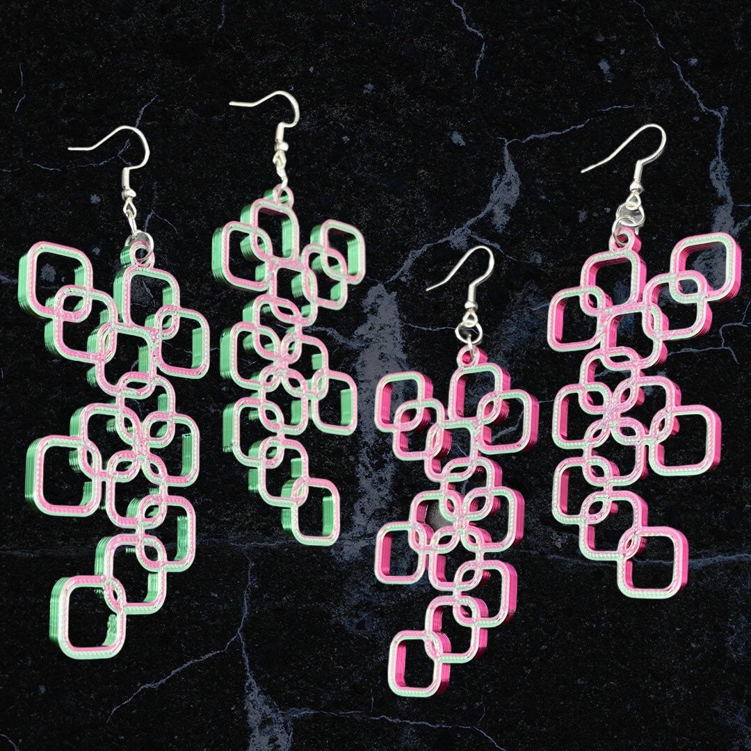 3D Printed Bubble Square Earrings/Custom Color Order/Great for Gift/New Style/Design and Colors