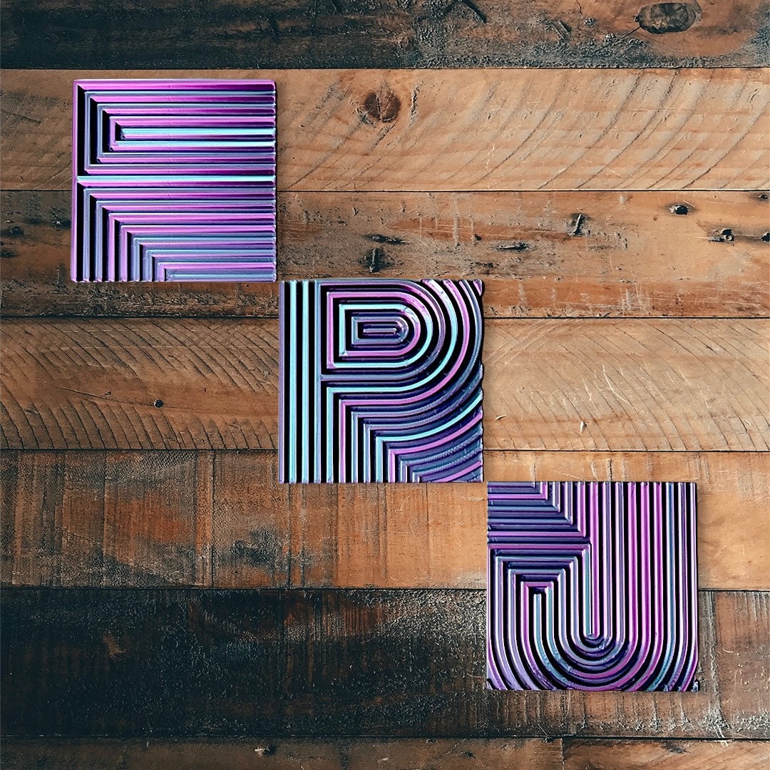 3D Printed Retro 90's Neon Wave Letters / Wall Decor / Custom Colors / Great for Gift / LARGE Decorative Letters