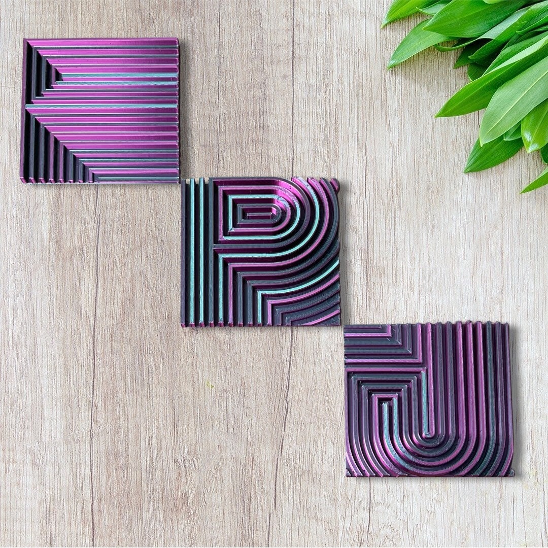 3D Printed Retro 90's Neon Wave Letters / Wall Decor / Custom Colors / Great for Gift / LARGE Decorative Letters