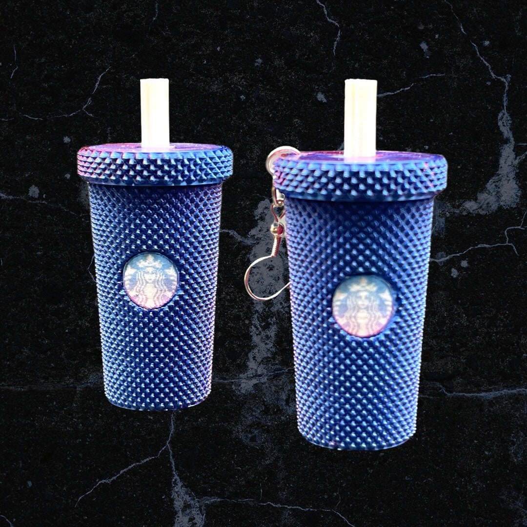 3D Printed Studded Tumbler Earrings With Lid/Starbucks Inspired and super lightweight/Custom Color Combinations/for Coffee Lover’s