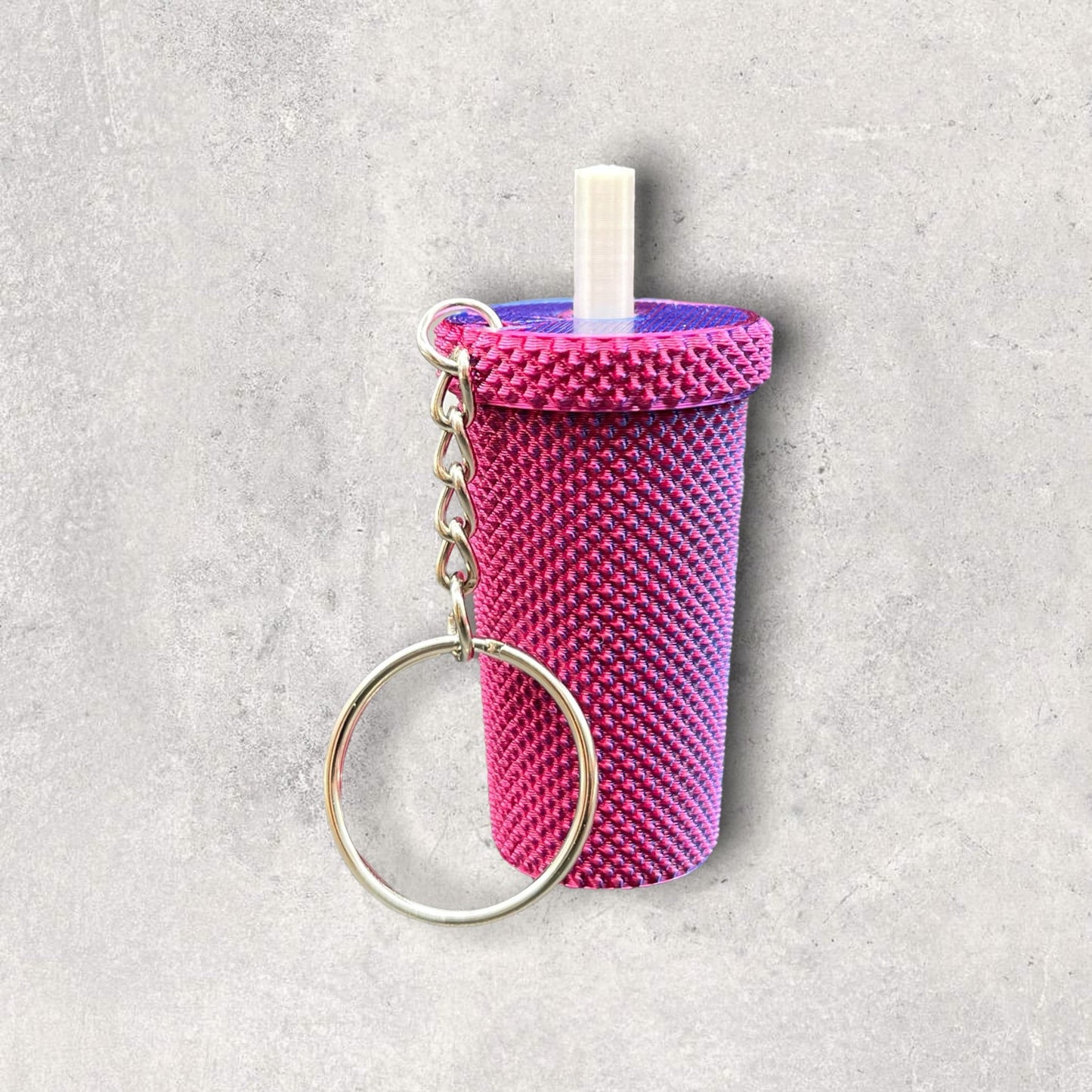 3D Printed Studded Tumbler Keychain With Lid/Starbucks Inspired Stash Container/Custom Color Combinations/for Coffee Lover’s
