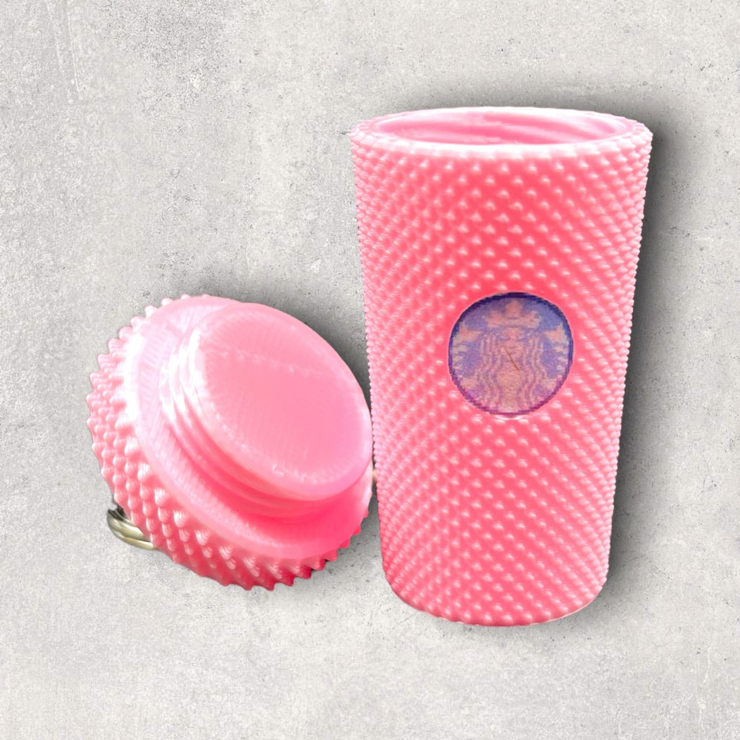 3D Printed Studded Tumbler Keychain With Lid/Starbucks Inspired Stash Container/Custom Color Combinations/for Coffee Lover’s