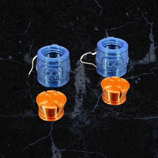3D Printed Skull Jar Earrings With Screw Top Lid/Super Lightweight Stash Container/Custom Color Combinations/Awesome Gift