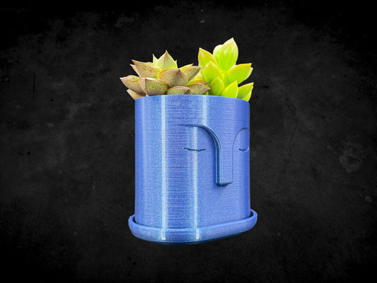 Moai Head Planter with Drain Plate 3D Printed /Custom Color/Great Gift for a Plant Lover/Succulent Plant Holder