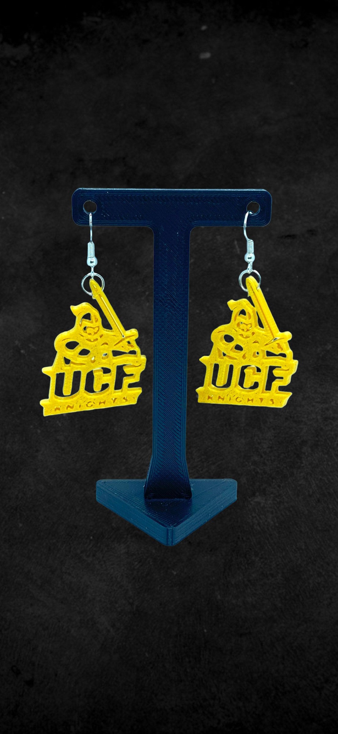 Custom 3D Printed UCF-Knights Earrings