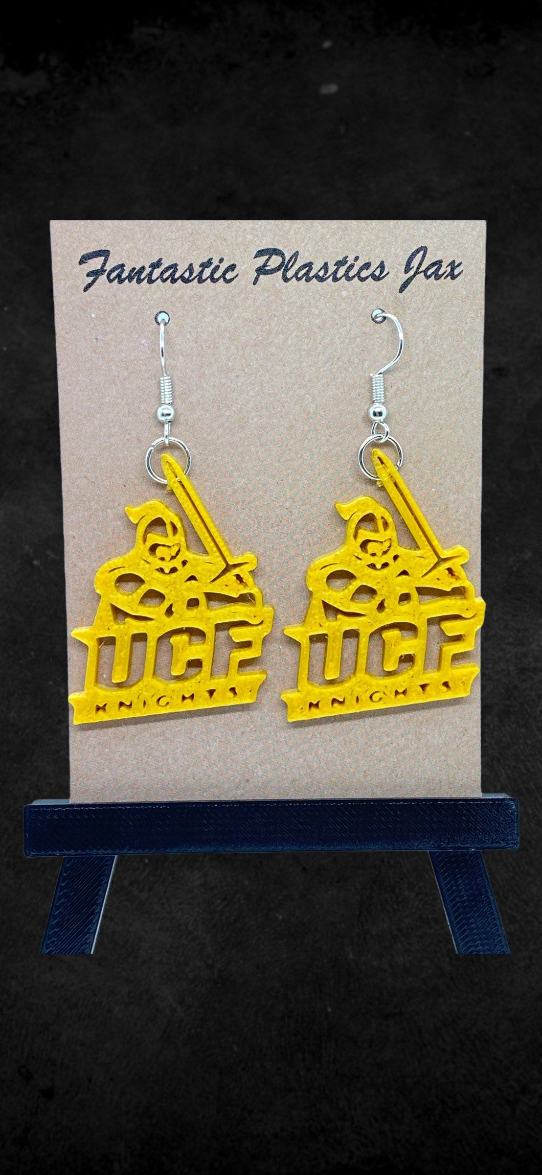 Custom 3D Printed UCF-Knights Earrings