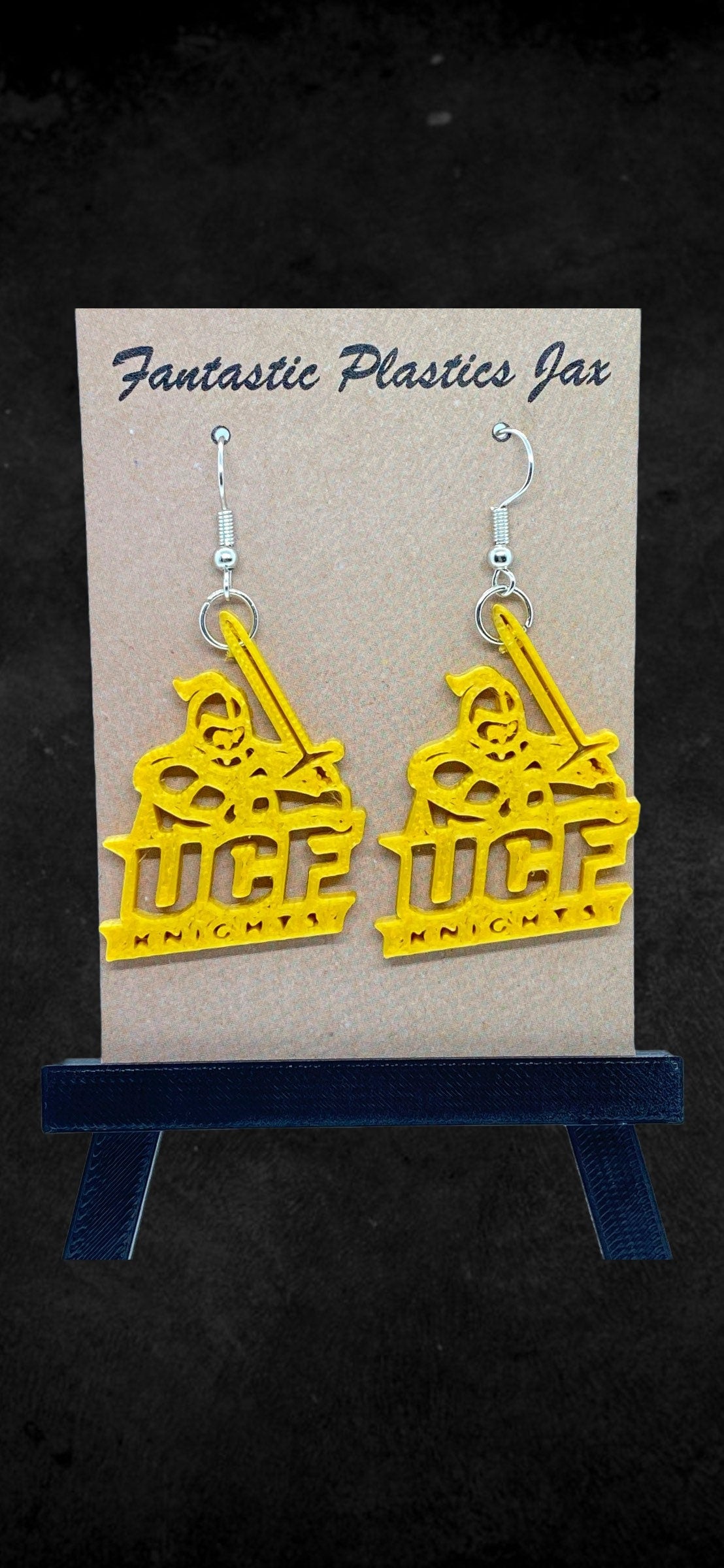 Custom 3D Printed UCF-Knights Earrings