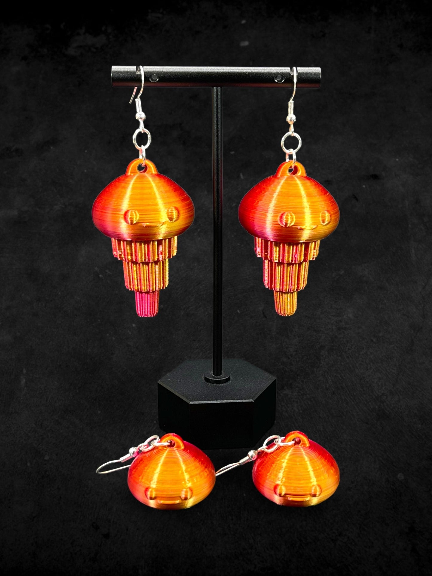 3D Printed Articulating Jellyfish Earrings/ 2 Sizes Available/ Super Lightweight/Custom Color Combinations/Super Cute Gift