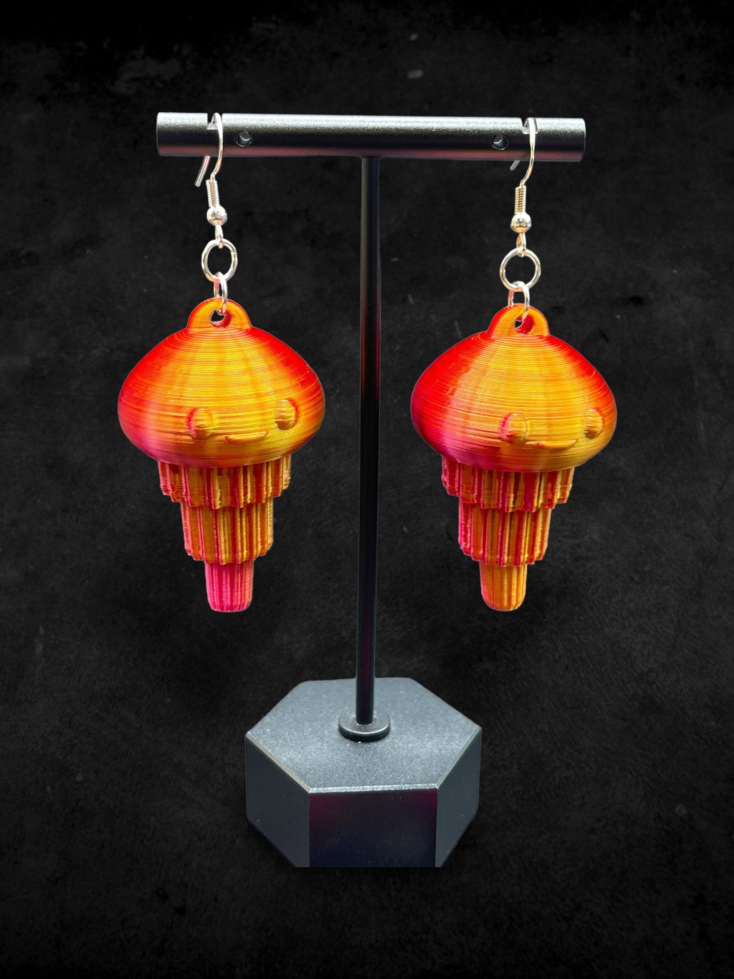 3D Printed Articulating Jellyfish Earrings/ 2 Sizes Available/ Super Lightweight/Custom Color Combinations/Super Cute Gift