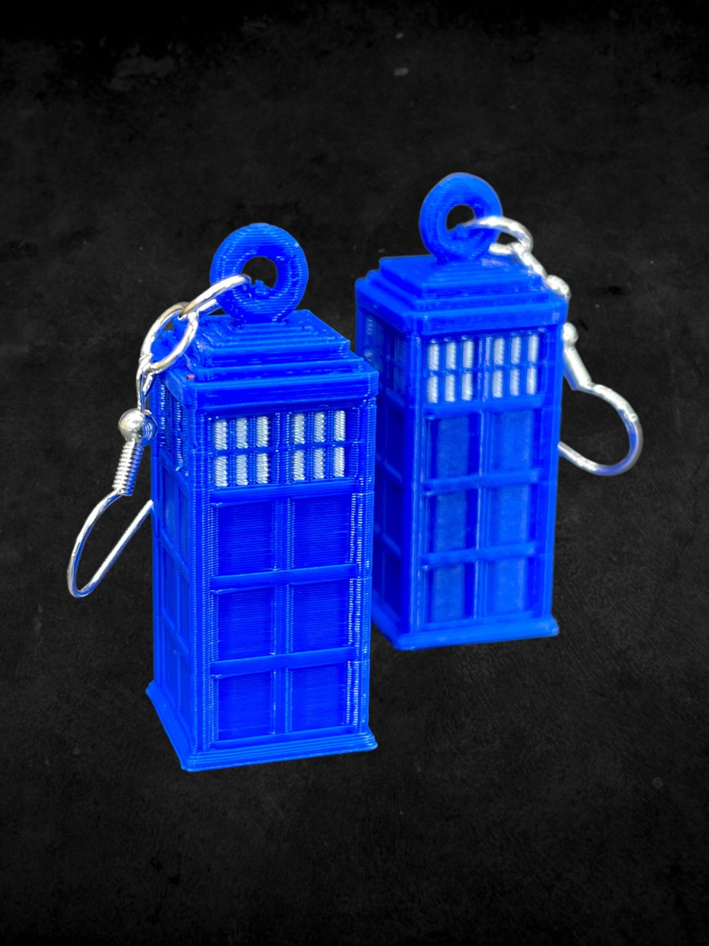 3D Printed TARDIS Telephone Booth Earrings/Super Lightweight/Custom Colors/Super Cute Gift for those Doctor Who Lovers.