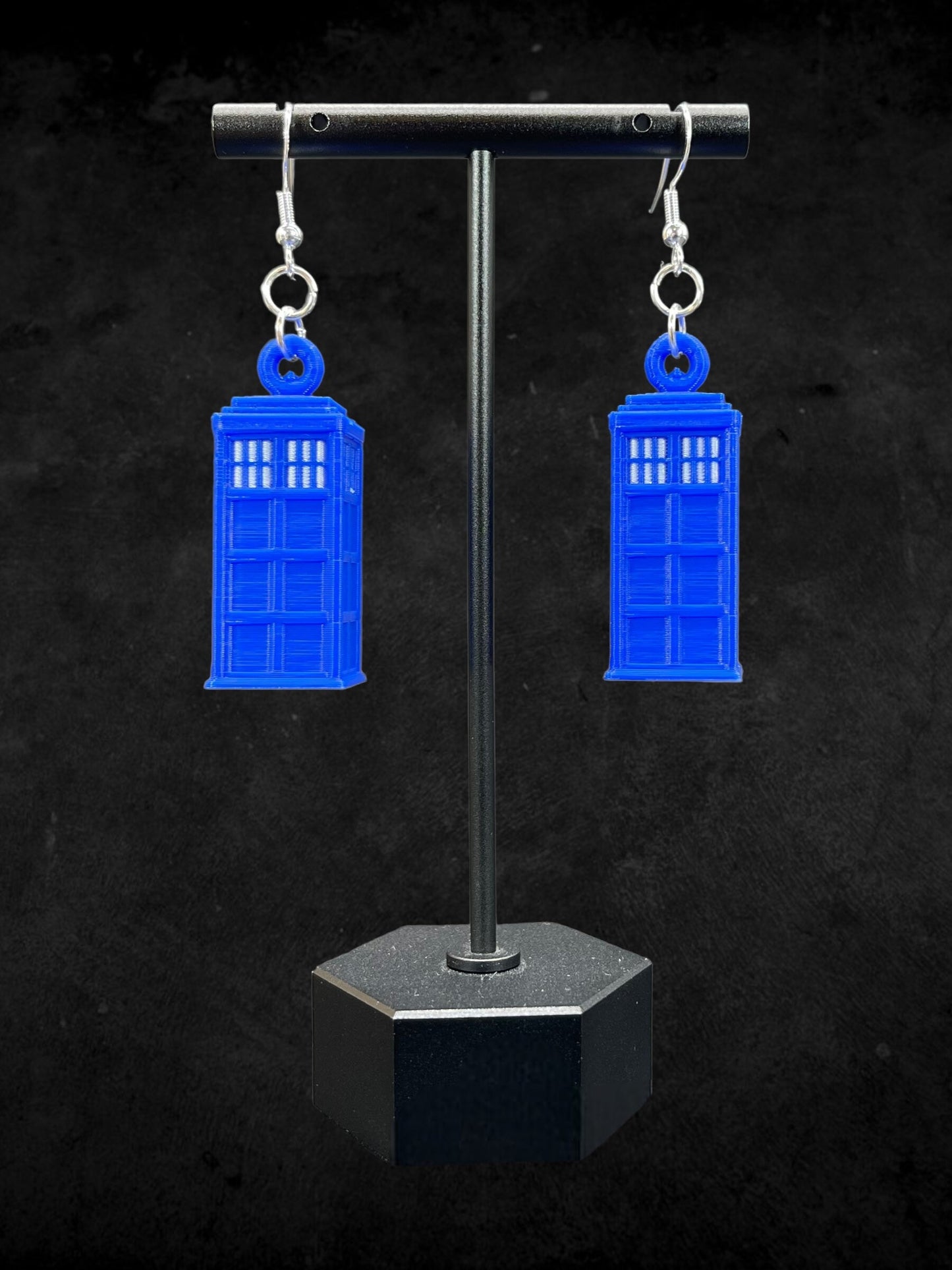 3D Printed TARDIS Telephone Booth Earrings/Super Lightweight/Custom Colors/Super Cute Gift for those Doctor Who Lovers.