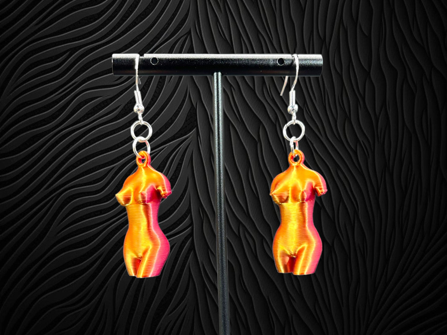 3D Printed Female Body Art Earrings/Super Lightweight/Custom Colors/Super Cute Gift Goddess Figure and Empowerment