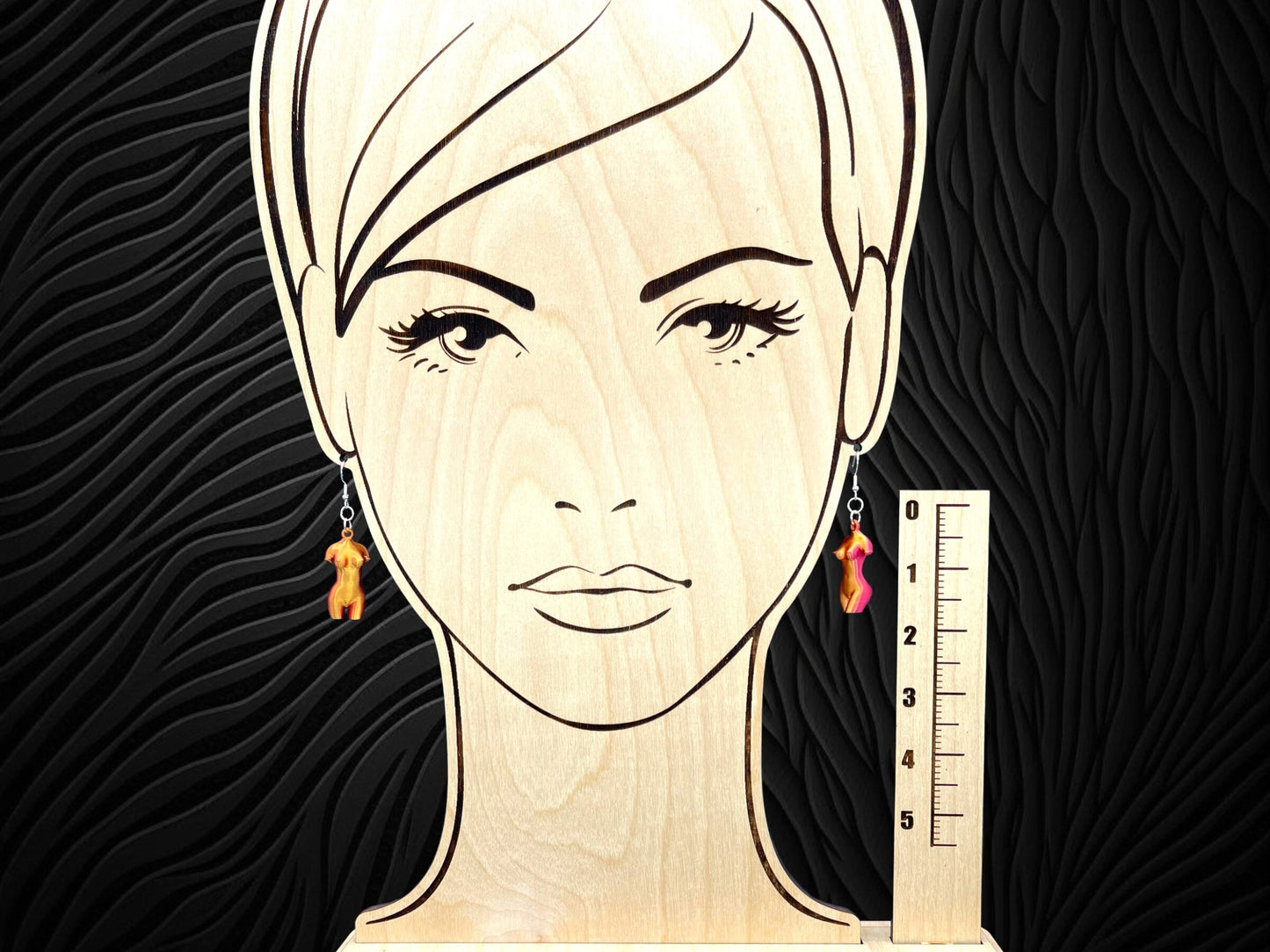 3D Printed Female Body Art Earrings/Super Lightweight/Custom Colors/Super Cute Gift Goddess Figure and Empowerment