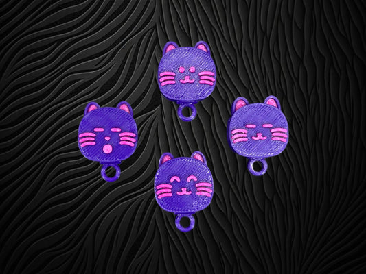 3D Printed Pop Up Ears Keychains in Cute Cat Faces/Custom Color Combinations/SET OF 4 Fidget Keychains