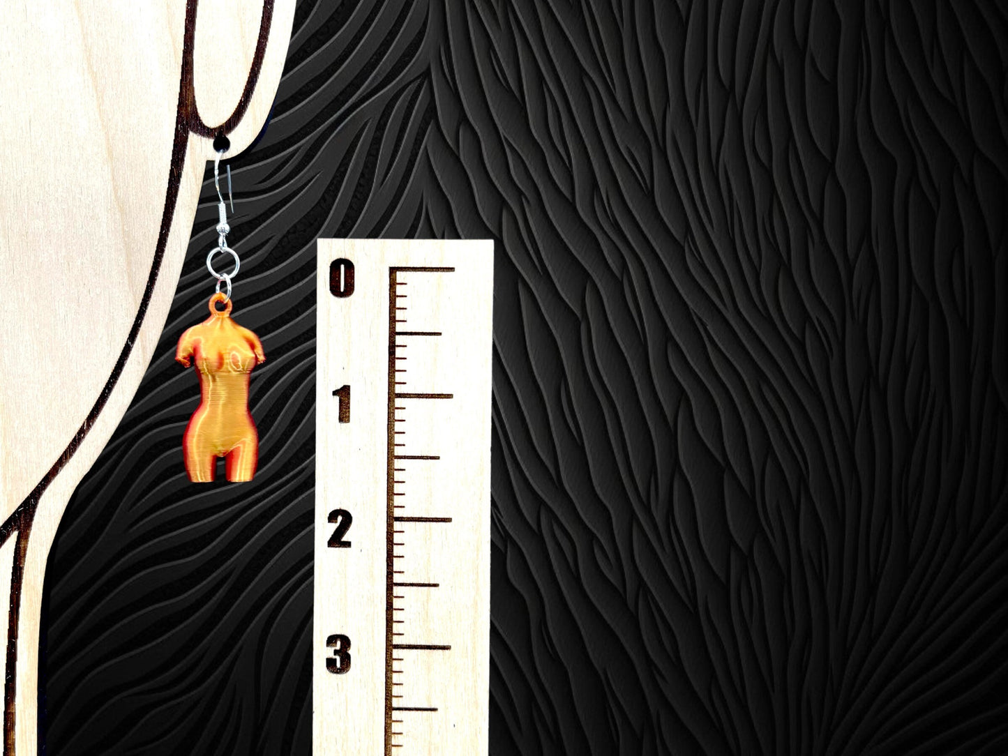 3D Printed Female Body Art Earrings/Super Lightweight/Custom Colors/Super Cute Gift Goddess Figure and Empowerment