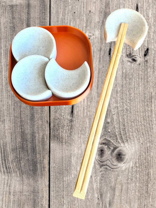 3D Printed Chop Stick Holders With Tray/Set of 4/Custom Color Combinations/for Sushi Lover’s