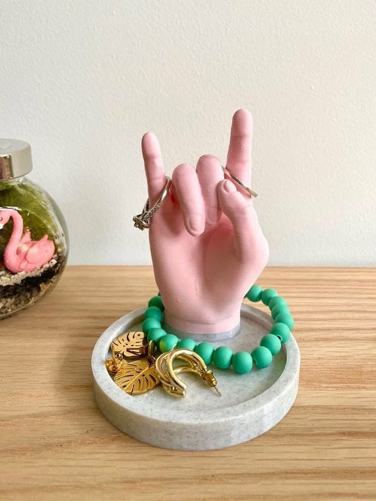 3D Printed Rocker Hand Jewelry Holder/Ring Holder/Custom Color Combinations/Bracelet Holder/Drop Dish